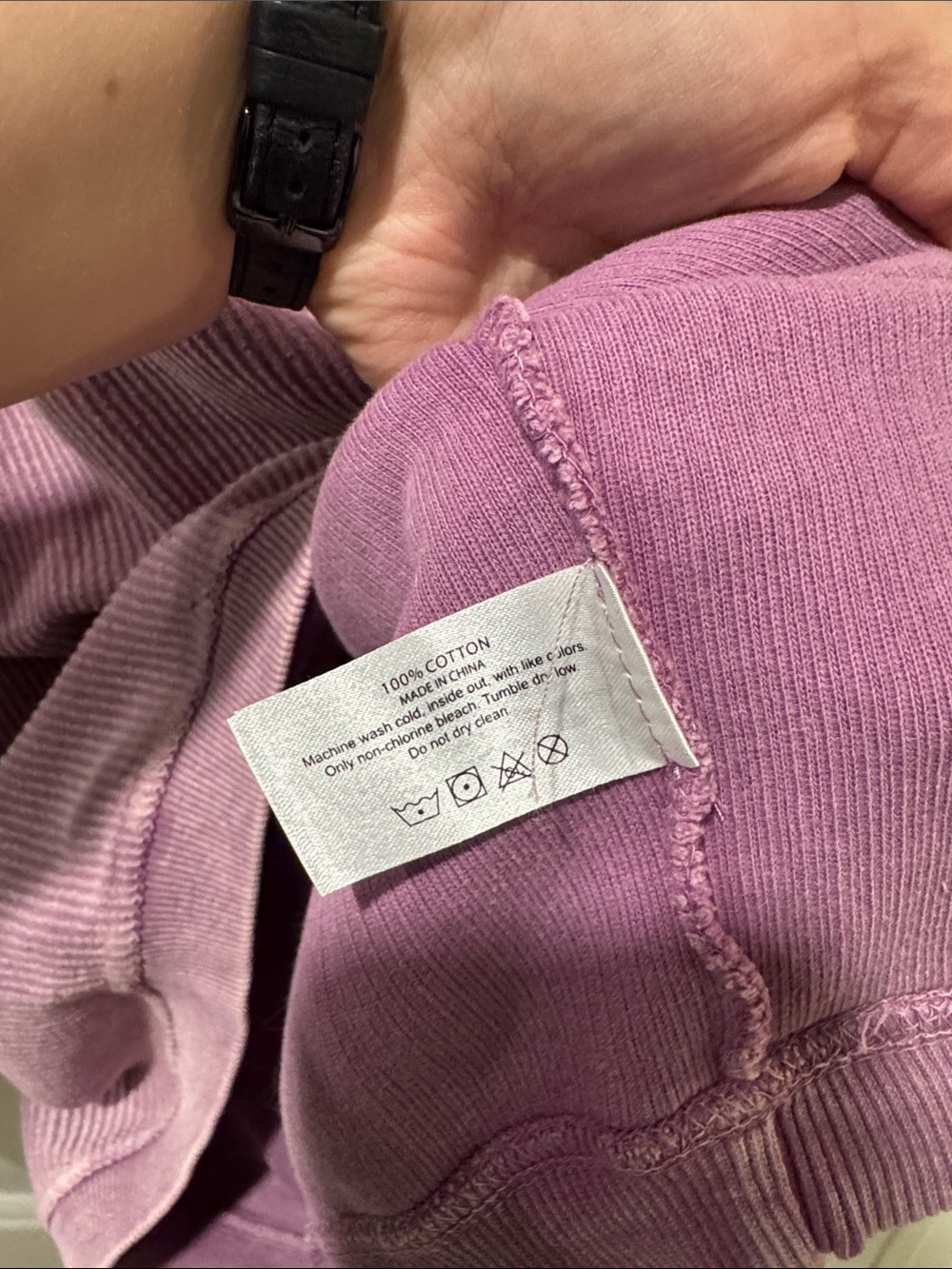 Womens Ribbed Crewneck Sweatshirt in Dusty Lavender - - Picture 3 of 6